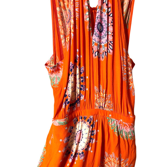 Anthropologie Floreat Livia Halter Dress Keyhole Tie Back Medium Orange US 4 - Picture 7 of 12